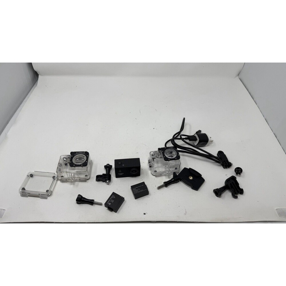 Lynec AC65 – Action Camera - Black With Battery, Case, & More - Tested Works